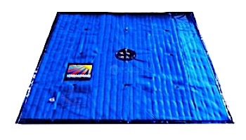 Solar Sun Rings Solar Blanket | Plain Blue Pattern | 5' Diameter with Water Anchors | SSRA-101