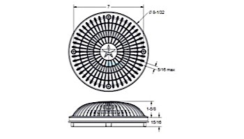 AquaStar 8" Round MoFlow Suction Outlet Cover and Mud Frame | Black | 8MF102