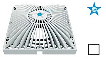 AquaStar 9_quot; Square Retrofit MoFlow Suction Outlet Cover with Screw Kit | White | R9MF101