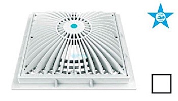 AquaStar 9_quot; Square MoFlow Suction Outlet Cover and Mud Frame | White | 9MF101