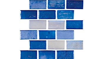 National Pool Tile Valencia 1x2 Series Glass Tile | Azul | VAL-AZUL 1X2