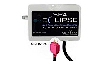 DEL OZONE Spa Eclipse Corona Discharge Ozone Generator | 1,000 Gallons | 100V/250V | Mini Ozone Cord | ECS-1RPOZM-U