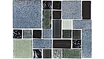 National Pool Tile Soleil Mosaic Glass Series Pool Tile | Silver | ISIS