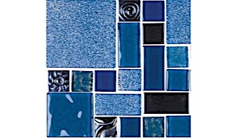 National Pool Tile Soleil Mosaic Glass Series Pool Tile | Blue | CLEO