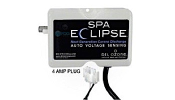 DEL OZONE Spa Eclipse Corona Discharge Ozone Generator | 1,000 Gallons | 100V/250V | Aqua Mini JJ Cord | ECS-1RPSD-U