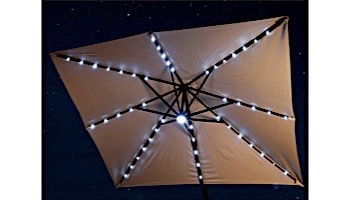 Santorini II Fiesta Cantilever Umbrella with Solar LED Lights | 10ft Square | Sunbrella Acrylic Beige | NU6245