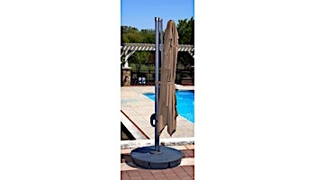 Santorini II Fiesta Cantilever Umbrella with Solar LED Lights | 10ft Square | Sunbrella Acrylic Stone | NU6255