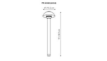 FX Luminaire PR 1 LED Pathlight | Almond Finish | 8" Riser | PR-1LED-8R-AL KIT