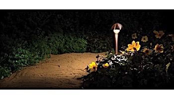 FX Luminaire PR 1 LED Path Light | Nickel Plate | 8" Riser | PR1LED8RNP KIT