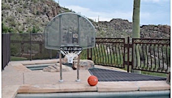 Inter-fab Traditional Style Basketball Game Set | 12" Offset Post | On Deck Anchor System | Marine Grade Steel Support Legs | SPS-BBALL D-C