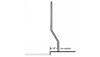 Inter-fab Basketball Game Support Legs | 18" Offset Post | On Deck Mount | White Powder Coated | SPS-BBALL 18-D-1