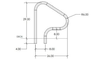 SR Smith Economy 26" Figure 4 Grab Rail | Pair | 1.90" x 0.49" Thickness 316L Marine Grade with Flanges & Escutcheons | G3DE049-MG