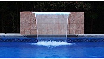 Brilliant Wonders 24" LED Waterfall Back Port | 6" Lip | 100 Ft. Cord | White | 25677-230-000