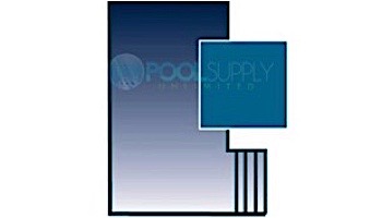 PoolTux 15-Year Royal Mesh Safety Cover | Rectangle 15' x 30' Blue | 4' x 8' Right End Step | CSPTBME15303