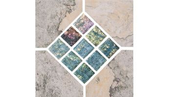 National Pool Tile Gemstone 6x6 Series | Silver Deco | GMS-SILVER DECO GL