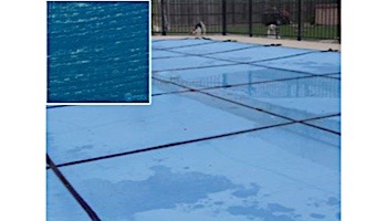 PoolTux 20-Year King Light Weight Solid Cover | Rectangle 14' x 28' Blue | 4 x 8 Center End Step | CSPTBSL14281