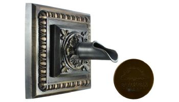 Black Oak Foundry Square Apollo Backplate with Oak Leaf Scupper | Antique Brass / Bronze Finish | S53-AB