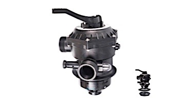 Custom Molded Products Top Mount Multi-Port Valve 1.5" FPT x 2" Buttress Black for Pentair Sand Filters 262504 | 27500-154-000