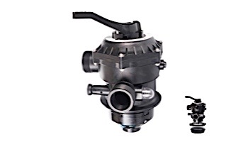 Custom Molded Products Top Mount Multi-Port Valve 1.5" FPT x 2" Buttress Thread Black for Pentair Sand Filters 262505 | 27501-154-000
