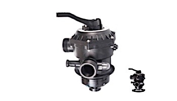 Custom Molded Products Top Mount Multi-Port Valve 1.5" FPT x 2" Buttress Thread Black for Pentair Sand Filters 262505 | 27501-154-000