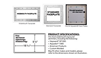 SimPoolTec Inground Skimmer Plug | 15-3/16" x 5-5/8" | Widemouth Faceplate | IGWM-H
