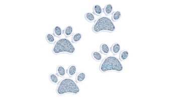 AquaStar Swim Designs Dog Paw Stencil Only | Set of 4 White | F1004-01