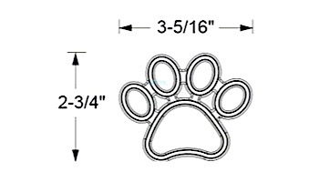AquaStar Swim Designs Dog Paw Stencil Only | Set of 4 White | F1004-01