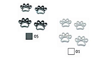 AquaStar Swim Designs Dog Paw Stencil Only | Set of 4 White | F1004-01