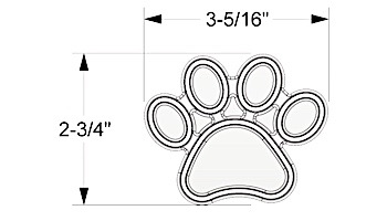 AquaStar Swim Designs Dog Paw Stencil Only | Set of 4 Gray | F1004-05