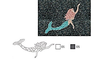 AquaStar Swim Designs Mermaid Stencil Only | Gray | F1007-05