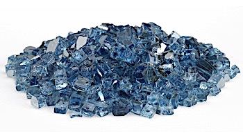 American Fireglass Half Inch Premium Collection | Blue Reflective Fire Glass | 10 Pound Jar | AFF-PABLRF12-J