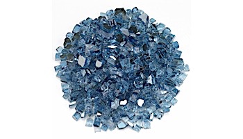 American Fireglass Half Inch Premium Collection | Blue Reflective Fire Glass | 10 Pound Jar | AFF-PABLRF12-J