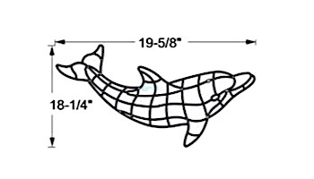 AquaStar Swim Designs Dolphin Medium Stencil Only | White | F1015-01