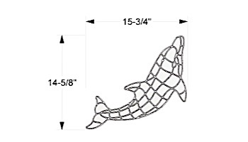 AquaStar Swim Designs Dolphin Medium Stencil Only | Gray | F1015-05