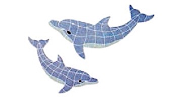 AquaStar Swim Designs Set 1 Large & 1 Medium Dolphin Stencil Only | Gray | F1029-05
