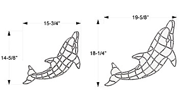 AquaStar Swim Designs Set 1 Large & 1 Medium Dolphin Stencil Only | Gray | F1029-05