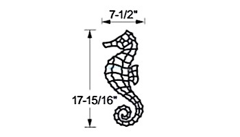 AquaStar Swim Designs Seahorse Medium Stencil Only | White | F1017-01