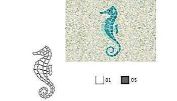 AquaStar Swim Designs Seahorse Medium Stencil Only | Gray | F1017-05