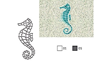 AquaStar Swim Designs Seahorse Large Stencil Only | Gray | F1018-05