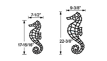 AquaStar Swim Designs Set 1 Medium & 1 Large Seahorse Stencils Only | White | F1031-01