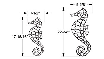 AquaStar Swim Designs Set 1 Medium & 1 Large Seahorse Stencils Only | Gray | F1031-05