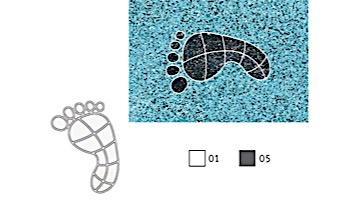 AquaStar Swim Designs Footprint Small Stencil Only Set of 2 | Gray | F1019-05