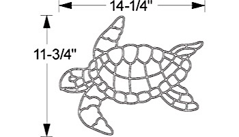 AquaStar Swim Designs Turtle Small Stencil Only | Gray | F1022-05