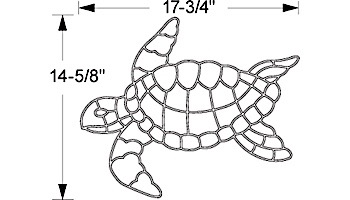 AquaStar Swim Designs Turtle Medium Stencil Only | Gray | F1023-05