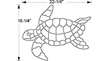 AquaStar Swim Designs Turtle Large Stencil Only | Gray | F1024-05