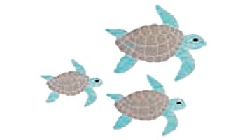 AquaStar Swim Designs Set 1 Large, 1 Medium & 1 Small Turtle Stencils Only | White | F1030-01