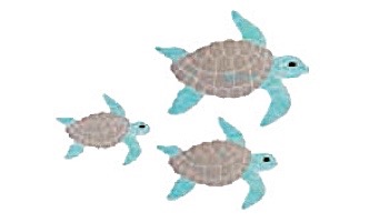 AquaStar Swim Designs Set 1 Large, 1 Medium & 1 Small Turtle Stencils Only | Gray | F1030-05