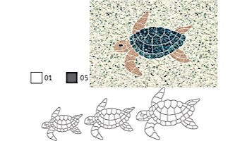 AquaStar Swim Designs Set 1 Large, 1 Medium & 1 Small Turtle Stencils Only | Gray | F1030-05