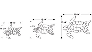 AquaStar Swim Designs Set 1 Large, 1 Medium & 1 Small Turtle Stencils Only | Gray | F1030-05