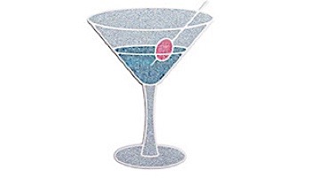 AquaStar Swim Designs Martini Glass Stencil Only | Gray | F1025-05